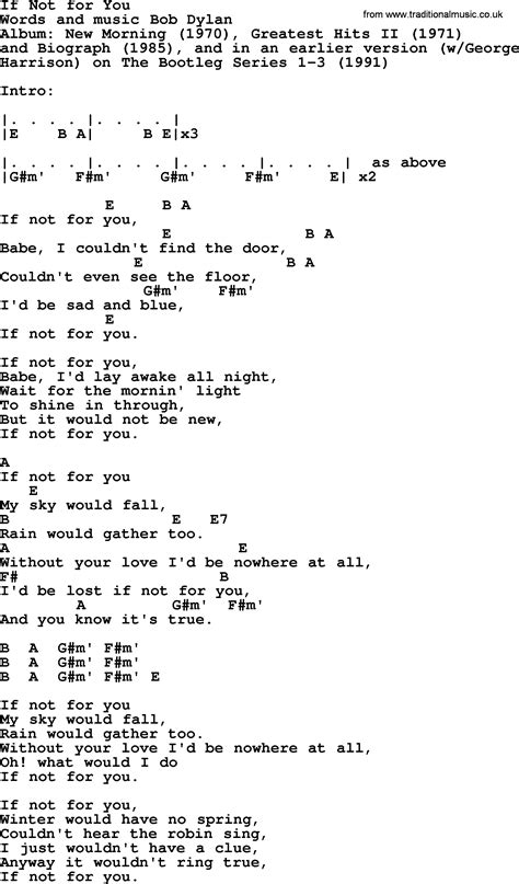 if not for you lyrics